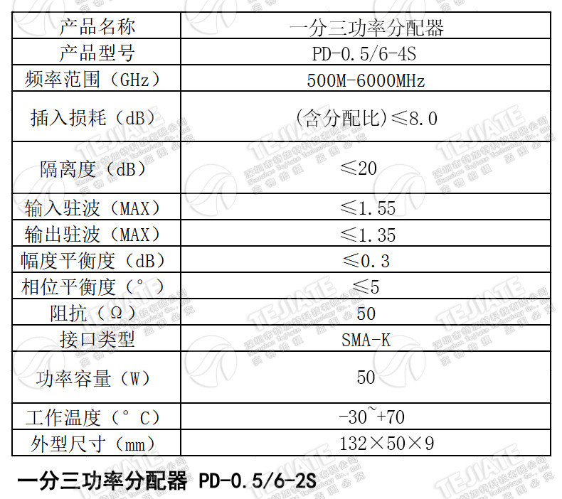 0.5-6G 微带功分器 一分二/四 500-6000MHz分配器 WIFI 2.4 5.8G