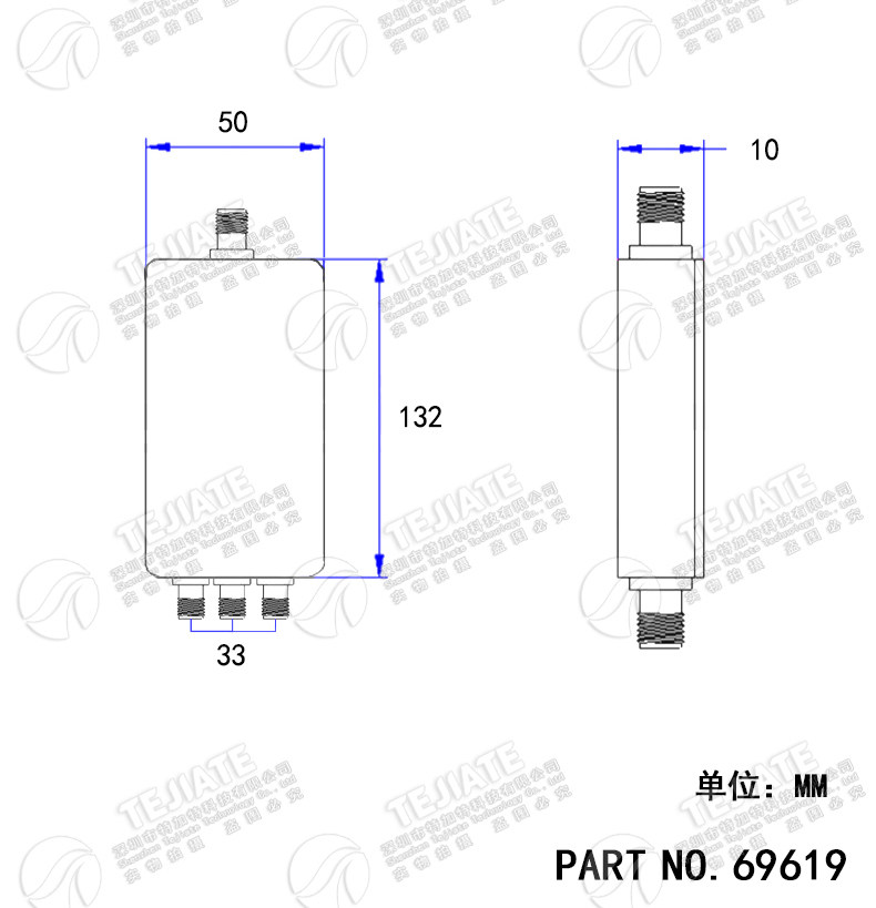 0.5-6G 微带功分器 一分二/四 500-6000MHz分配器 WIFI 2.4 5.8G