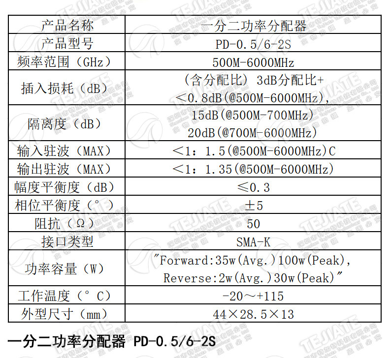 0.5-6G 微带功分器 一分二/四 500-6000MHz分配器 WIFI 2.4 5.8G