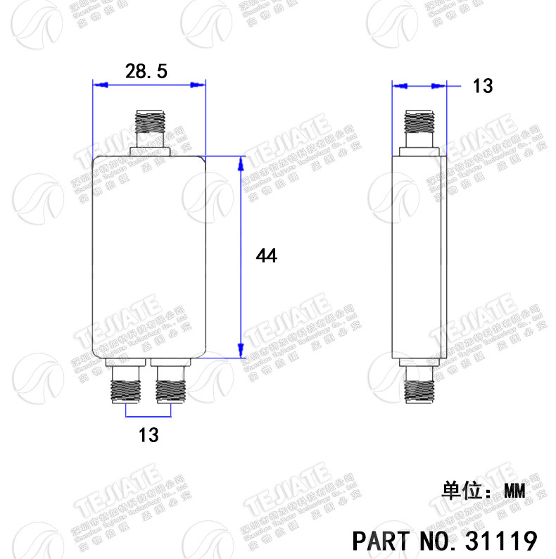 0.5-6G 微带功分器 一分二/四 500-6000MHz分配器 WIFI 2.4 5.8G