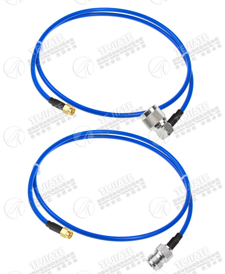蓝色RG142-PUR特制柔软线缆 N/SMA-JJ/JK SMA-JW N公转SMA射频线