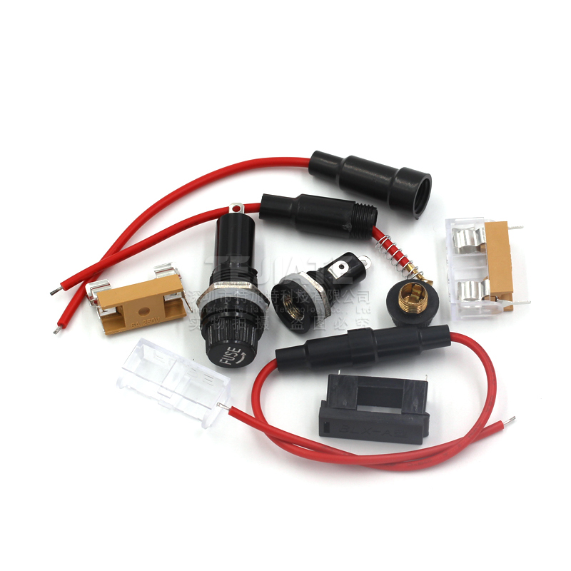 玻璃保险丝座5X20 6X30mm带线 带弹簧 保险管夹/盒子 BLX-A型 
