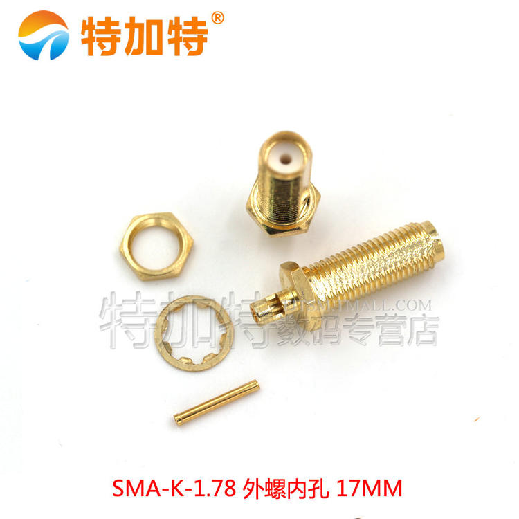 RP-SMA-KY/J 分体开窗式 外螺内针/孔 反极 RG178连接线焊接接头