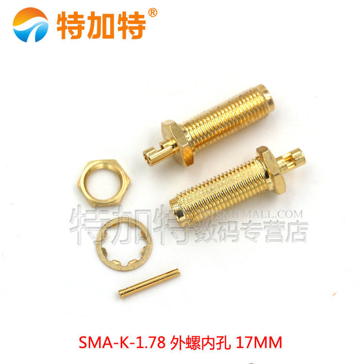 RP-SMA-KY/J 分体开窗式 外螺内针/孔 反极 RG178连接线焊接接头