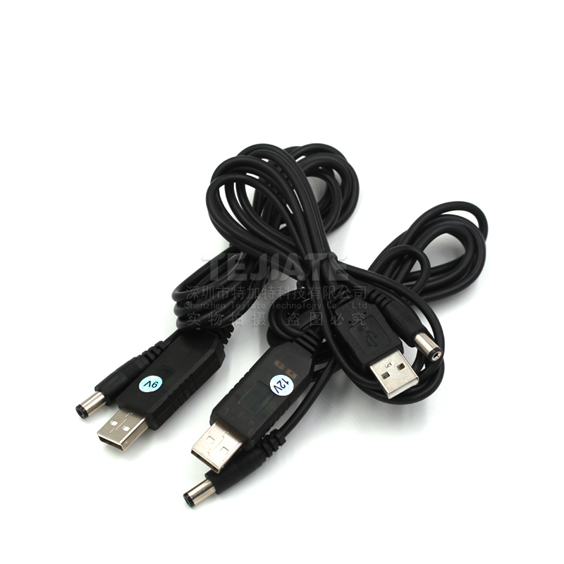 USB直流升压线DC5.5*2.1mm电压转换5V转5/9V/12V路由器光猫电源线 TEJIATE/特加特