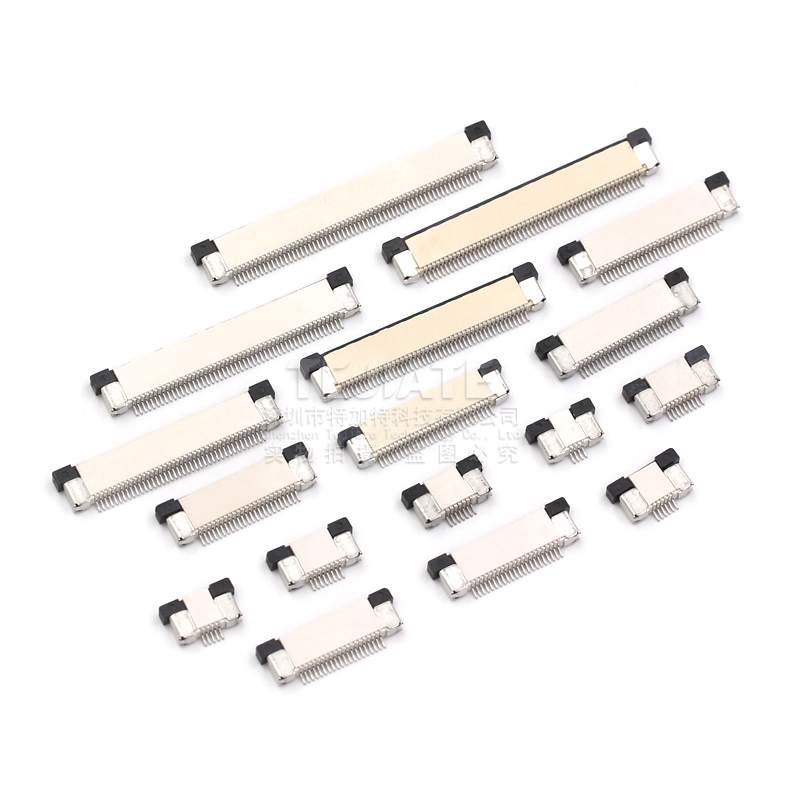FFC/FPC扁平电缆线插座 0.5MM连接器 上接抽屉式 8/10/16/40~60P 