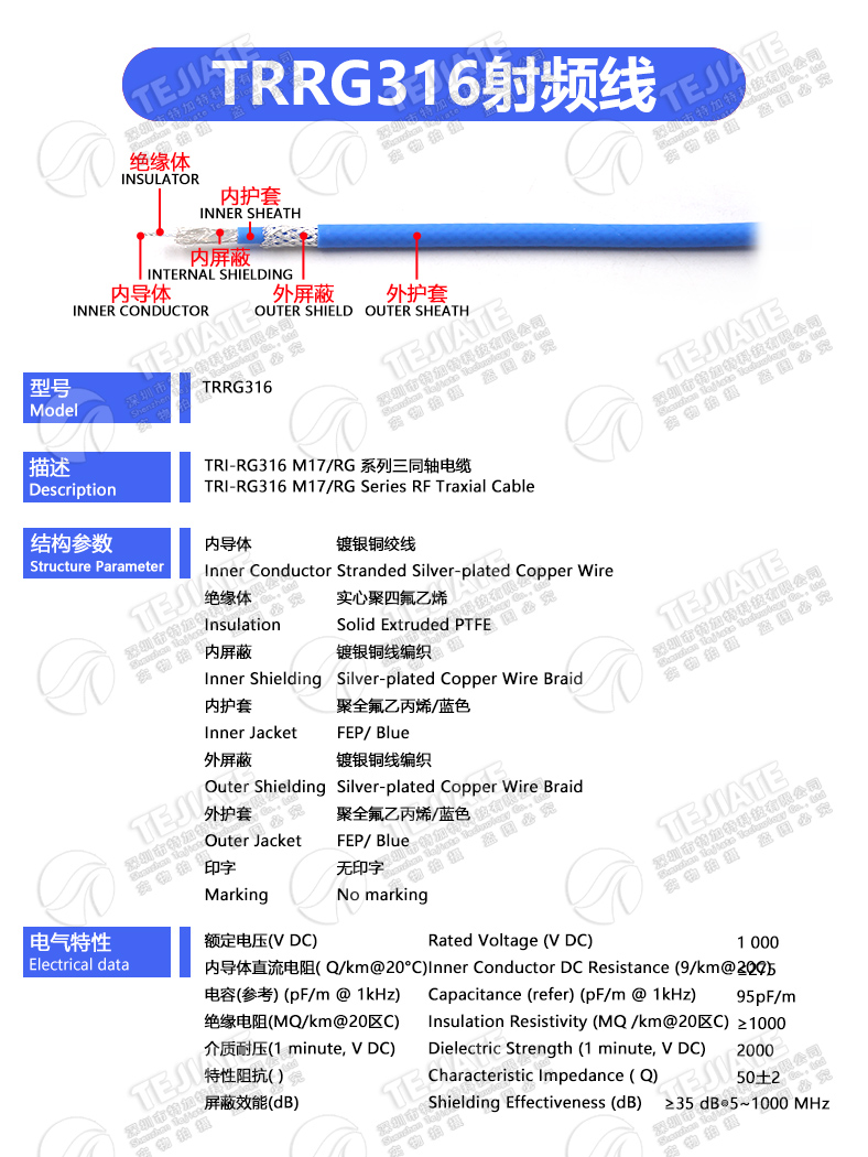 RG142 RG58 RG316/174 RF1.13 SYV50-5-7射频同轴线屏蔽线镀银线