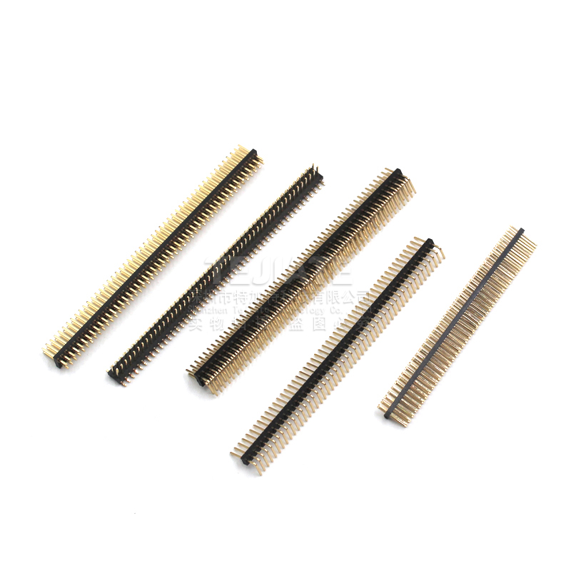 间距1.27MM排针排母 单双排 1*40P 50P 2*40P50P 直/弯针贴片镀金 TEJIATE/特加特