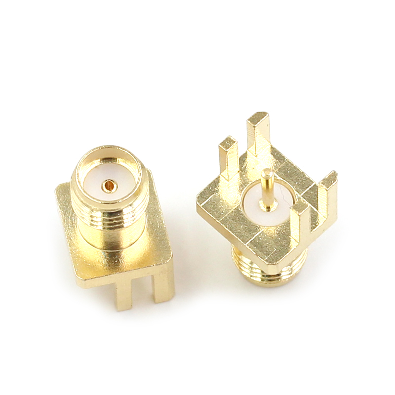 射频插座SMA-KE 偏脚 8*9方板侧卡板式 射频连接器 RF50欧姆 TEJIATE/特加特