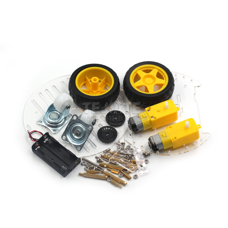 电机马达 DC3V-6V直流减速电机TT马达强磁抗干扰四车驱动橡胶车轮 