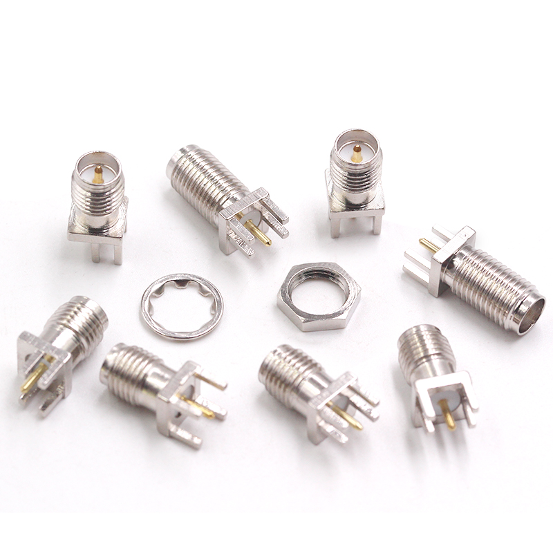 天线座 高频接头SMA-KE偏脚SMA-KHD间距1.7mm 镀镍 外螺内孔/针 TEJIATE/特加特