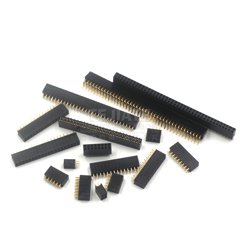 双排母 排母 双排母座 排针插座2*2P/3/4/5/6-40P 2.54MM 弯针 TEJIATE/特加特