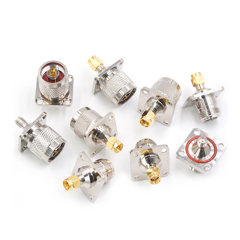 射频连接器 N/SMA-KKF N型母头转SMA母头 带法兰固定板 25*25MM TEJIATE/特加特