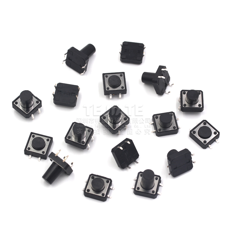 立式4脚轻触按键微动开关12x12x4.3/5/6/7/8/9/10/11/12/16mm直插 