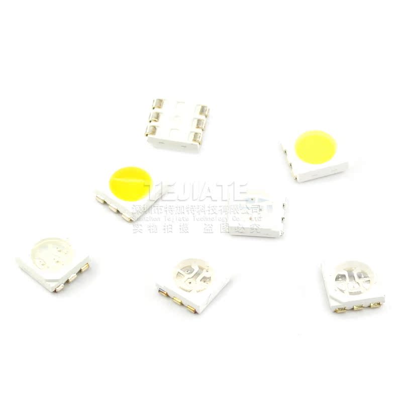 5050贴片LED发光二极管红色黄色蓝色绿色白色RGB三色高亮灯珠灯 