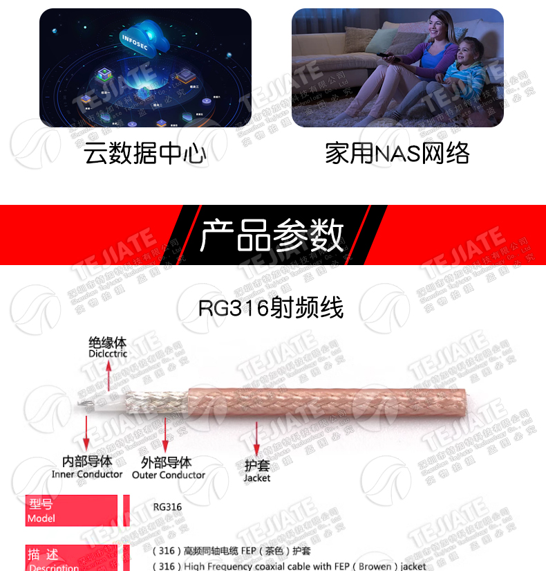 RG316镀银连接线BNC公转母-JJ-JK/KKY转接线Q9示波器射频延长跳线