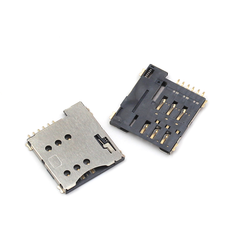 小卡6P MICRO SIM 6P自弹 手机SIM卡座 卡座 自弹 PUSH SIM小卡 