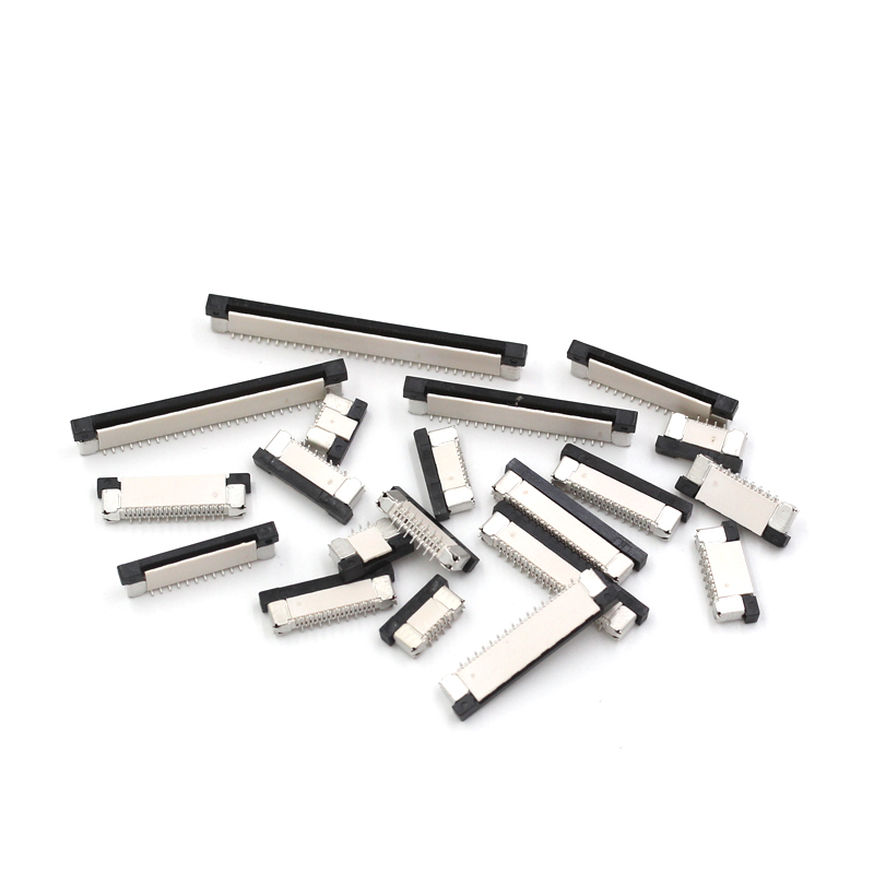 FPC连接器 FFC排线插座 1.0mm 立式贴片带锁扣4P6P8P12P20P24~28P 