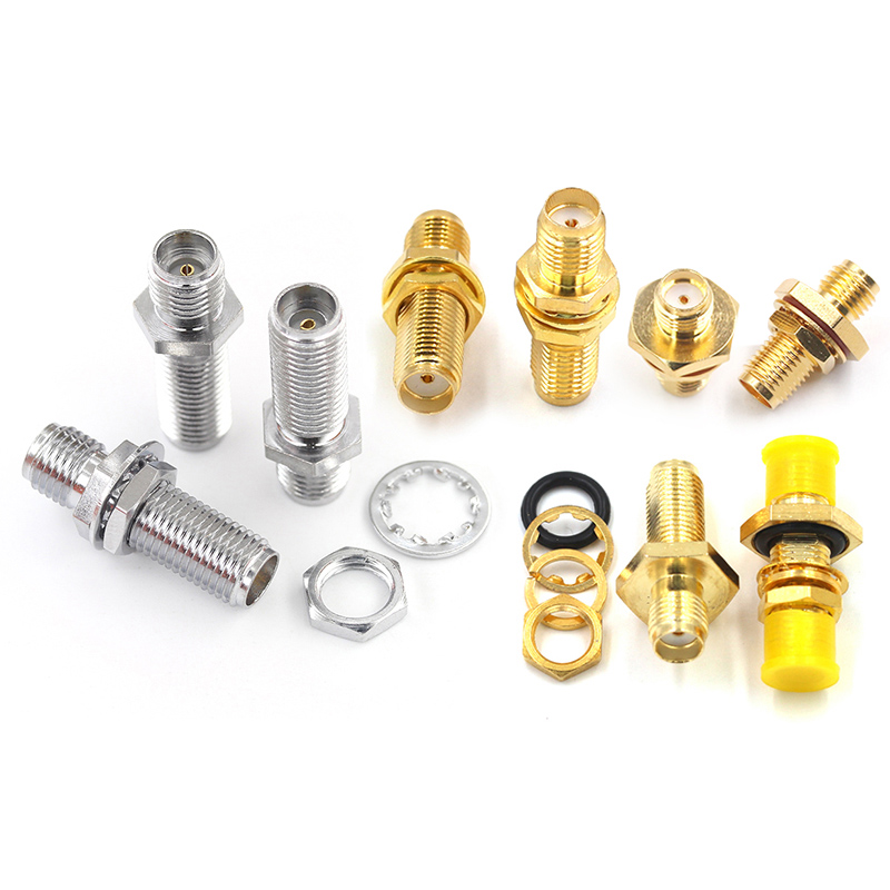 SMA-KKY射频转接器 双通母头转接头带螺母固定加长 SMA母转母接头 TEJIATE/特加特