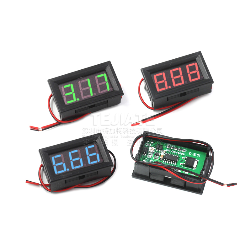 数码管直流电压表头 0.56寸LED数字电压表 DC4.5V-30.0V 反接保护 