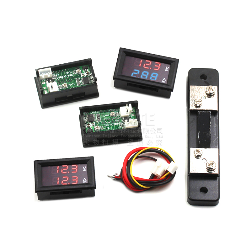 DC电流电压表头模块 LED直流数字电流电压表双显示0-100V10A板 