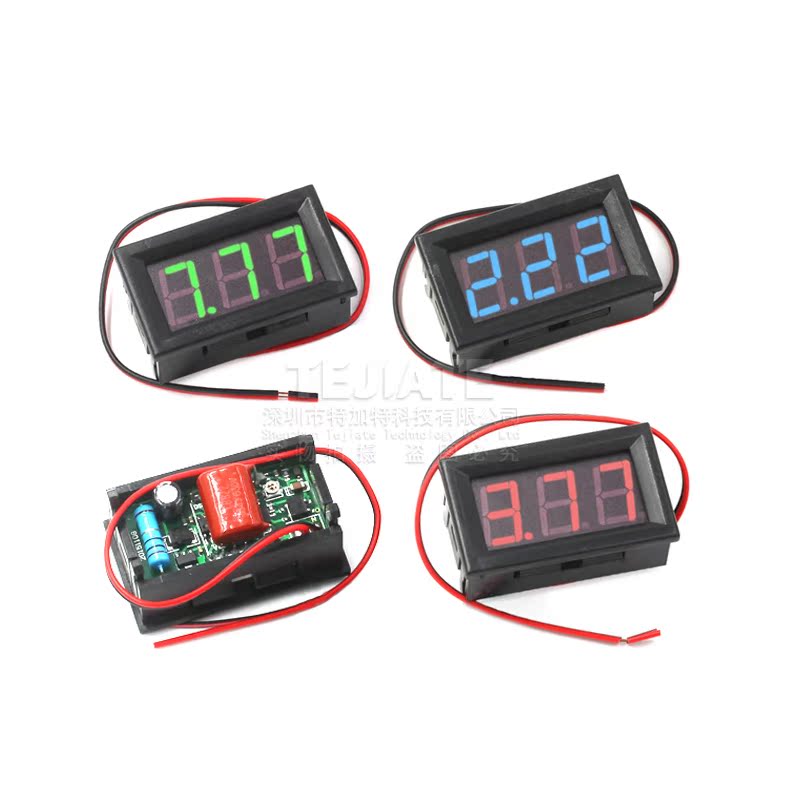 LED二线交流电压表数显 两线数字电压表头 AC220V市电 70V~500V 