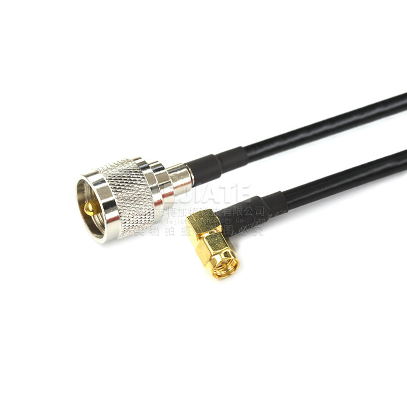 SMA转接线射频线SMA弯公头内螺内针转UHF公母头 RG58/142同轴馈线 TEJIATE/特加特