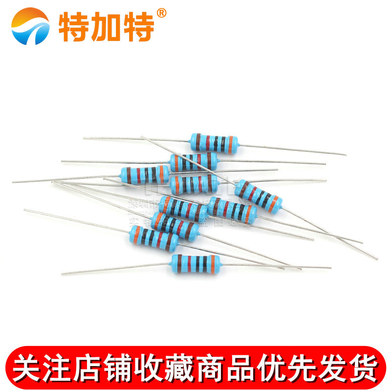 1W金属膜电阻1%五色环3.9 390 4.3 43 430 5.1K 51欧姆510 56 560 