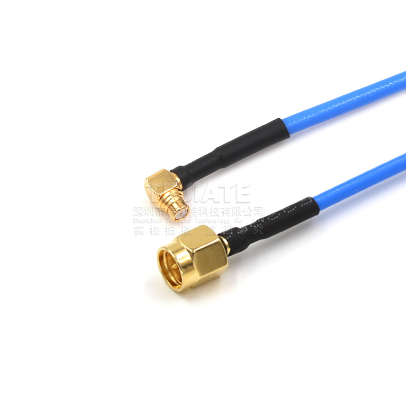 SMP转SMA公头SMP弯母头RG405半柔射频连接线SMP-KWB2高频测试跳线 TEJIATE/特加特