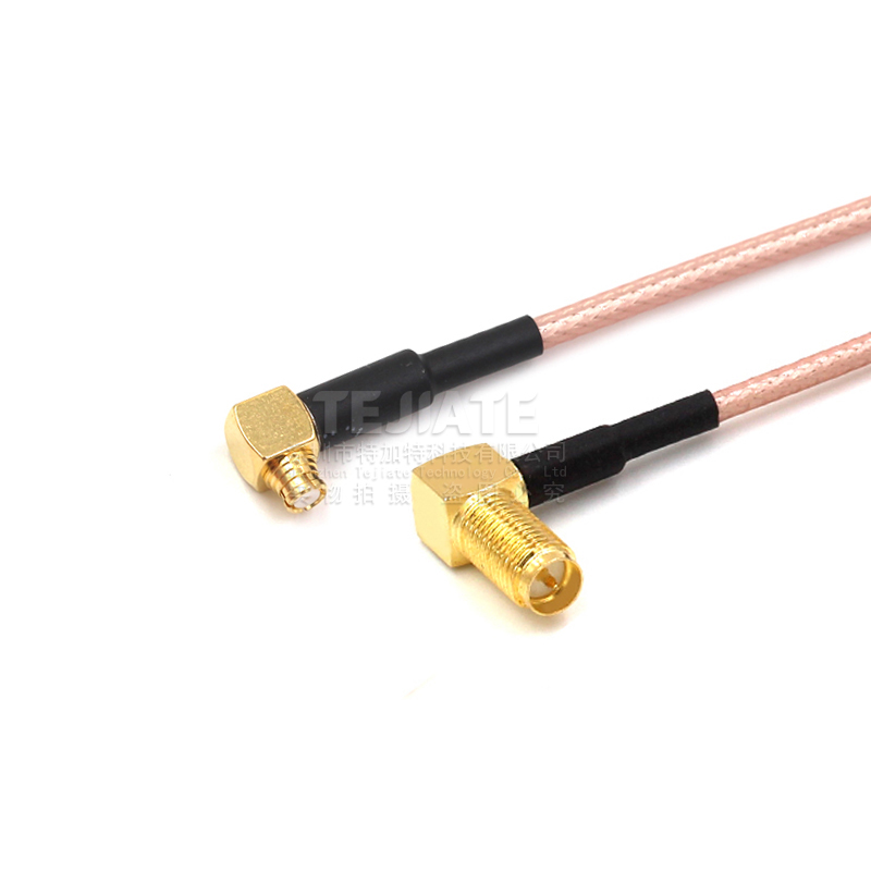 SMP弯母头转SMA公头 SMP射频延长线 SMP-KW测试线RG316同轴转接线 TEJIATE/特加特