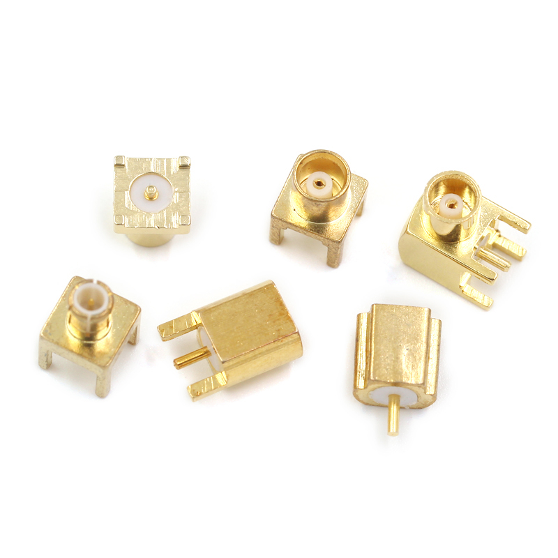 MCX-KE插座焊接PCB线路板MCX-JE-KWE母头座子四脚弯式直角MCX贴片 TEJIATE/特加特