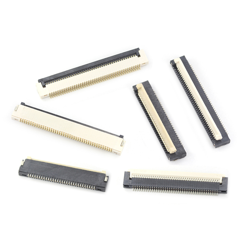 FFC/FPC扁平连接器30P45P/40P 0.5MM下接翻盖式 镀金薄1.5MM厚度 