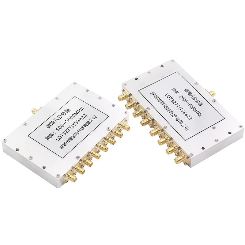 SMA功分器一分八2-6G微带功率WIFI分配器0.5-3G合路器500-3000MHz/2000-6000MHz 2.4G/6G射频功分器八功分 TEJIATE/特加特