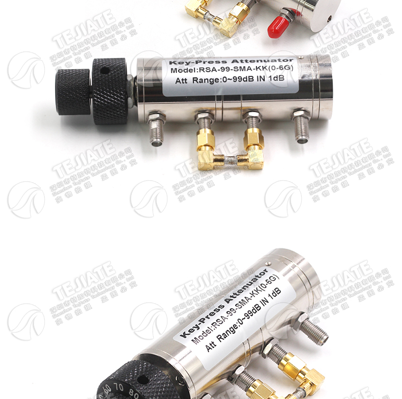 2W可调旋钮衰减器0-99DB步进1DB转鼓式SMA母SMA-KK双联旋钮式0-6G