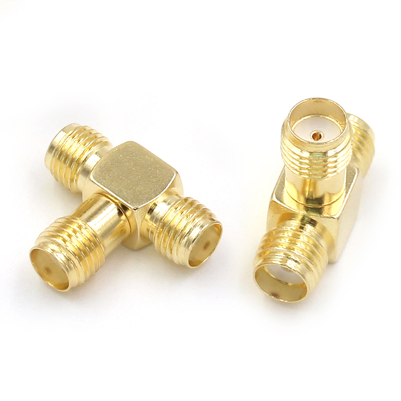 SMA射频转接器 SMA-KKK三通母头外螺纹内孔 sma三母头转接头 0-6G TEJIATE/特加特
