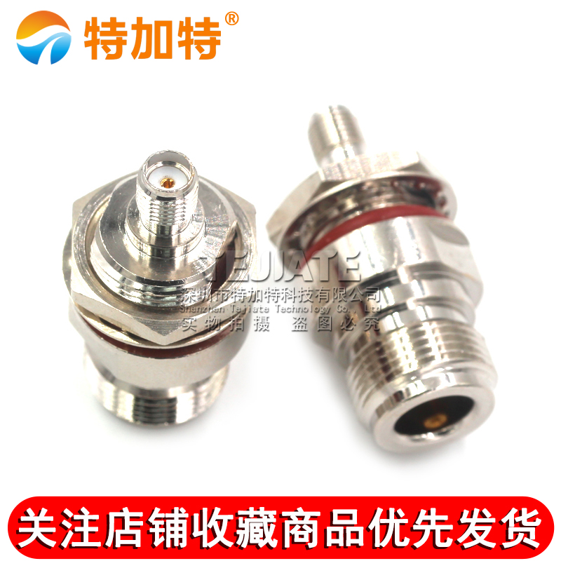特加特 射频转接头 N/SMA-KFK SMA母转N母 四孔方板法兰带防水圈 TEJIATE/特加特