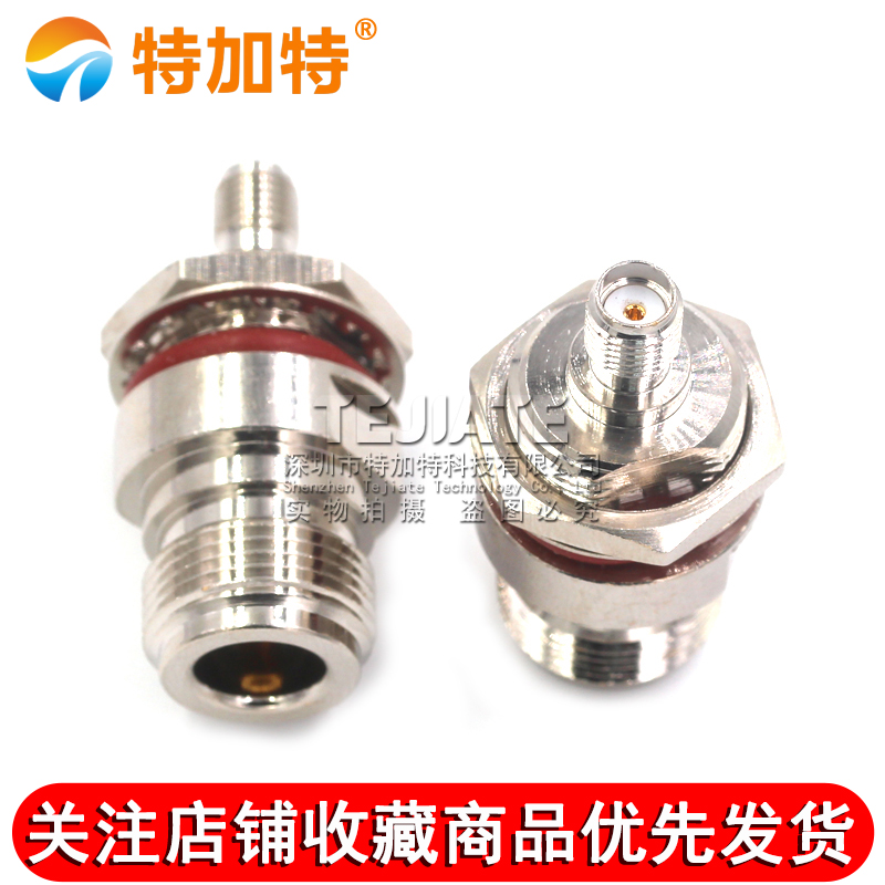 特加特 射频转接头 N/SMA-KFK SMA母转N母 四孔方板法兰带防水圈 TEJIATE/特加特