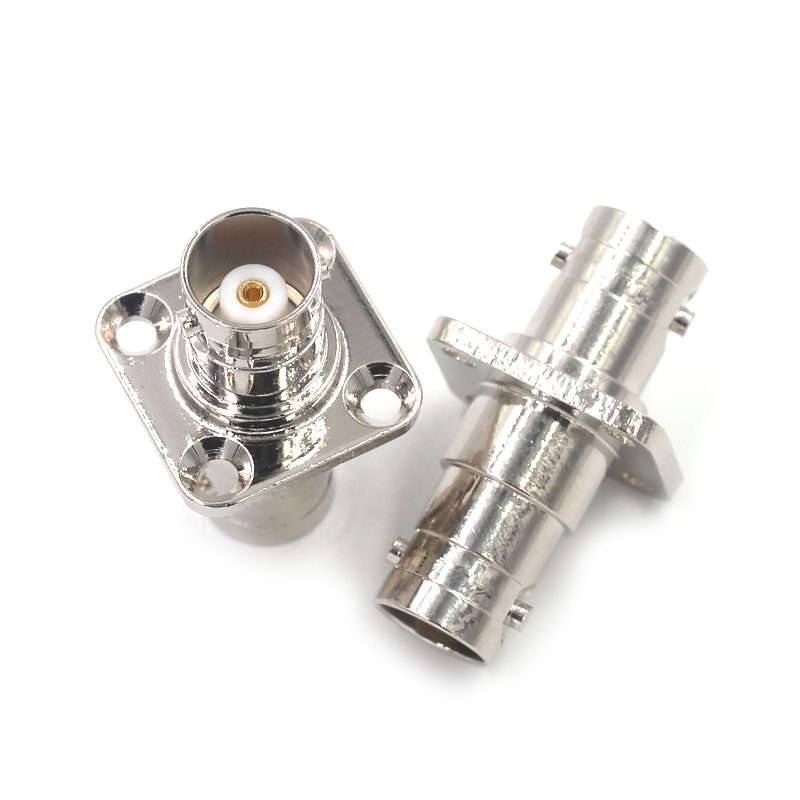 特加特 射频连接器 Q9/BNC-KKF-KFK BNC母转母 4孔法兰固定直通头 TEJIATE/特加特