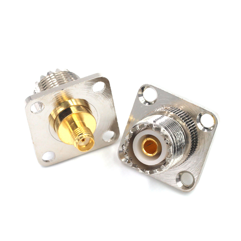 特加特 射频转接头 SL16/SMA-KKF M母头转SMA母带4孔法兰固定 6G TEJIATE/特加特