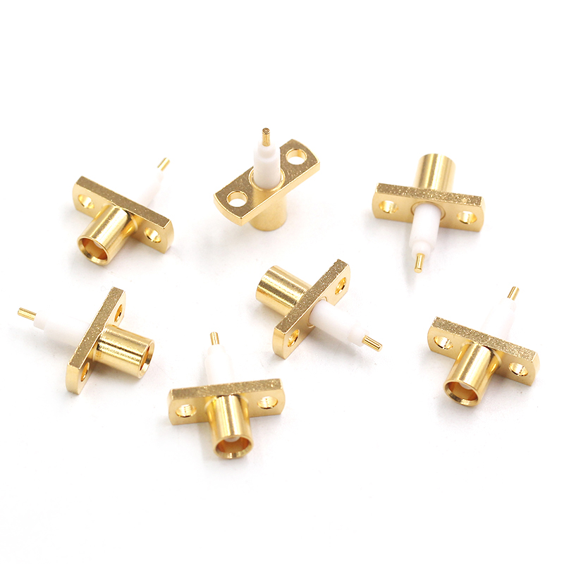 MCX射频同轴连接器 MCX-KFD MCX母座带2孔菱形法兰 外壳面板固定 TEJIATE/特加特