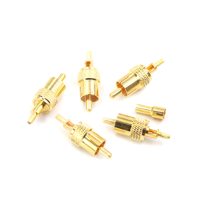 RCA-J-1.5开窗式全铜镀金RCA/AV莲花音频接线头焊接RG316 RG174线 TEJIATE/特加特