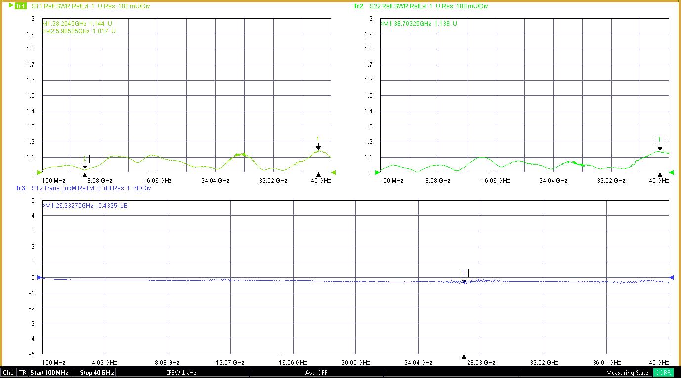 毫米波转接器 1.85/2.92-KJG矢量网分头1.85MM母转2.92MM公DC-40G