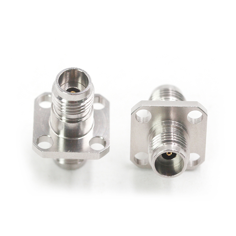 毫米波转接器 2.4-KFKG不锈钢 2.4MM母转母 四孔法兰固定 DC-50G TEJIATE/特加特