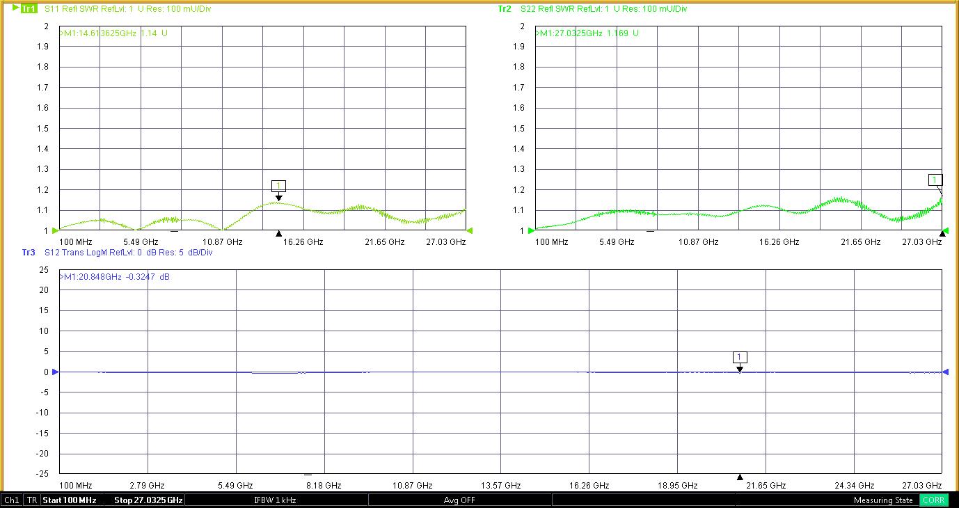毫米波转接器 SMA/2.92-KJG网分测试头 SMA母转2.92MM公 DC-26.5G