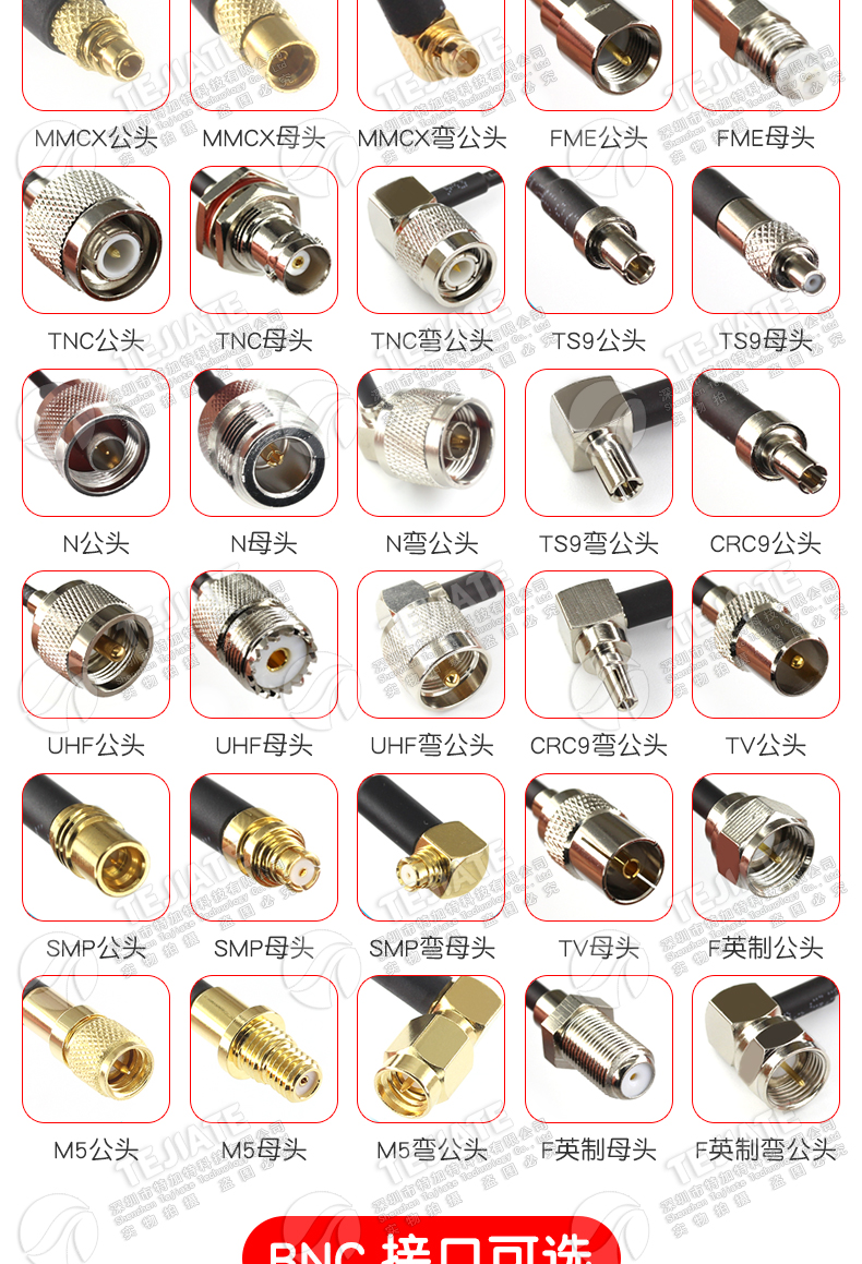 BNC公头转BNC公头BNC-JJ HD-SDI高清视频线RG179同轴射频线75欧姆
