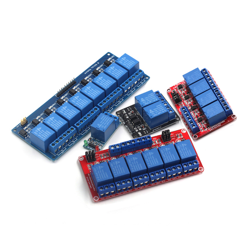 1 2 4 8路5V12V24V继电器模块带光耦隔离支持高低电平触发开发板 TEJIATE/特加特
