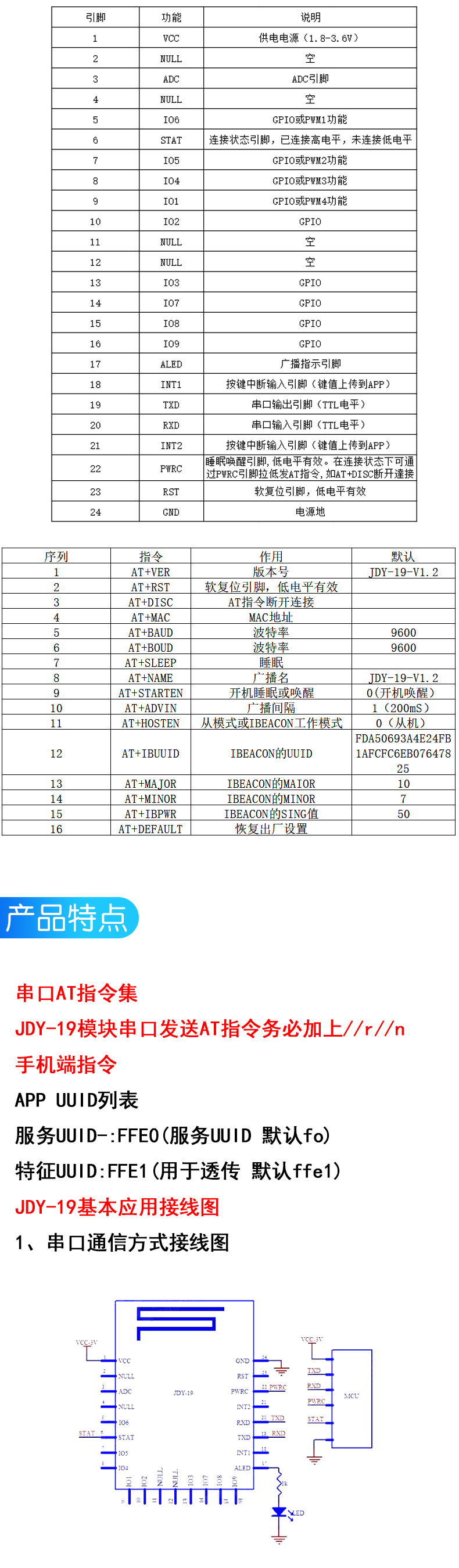 JDY-19无线蓝牙模块 低功蓝牙耗4.2超低功耗模块无线低功耗BLE