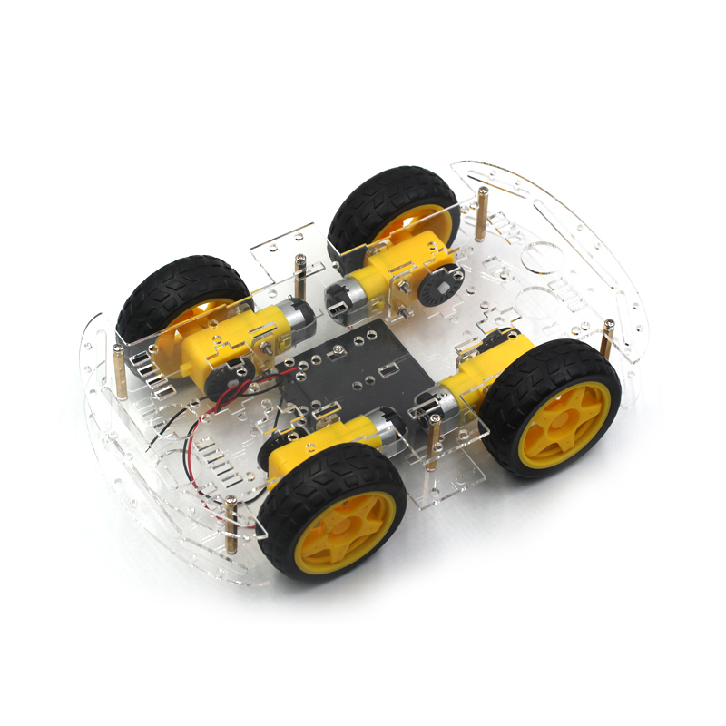 智能小车底盘 4WD 四轮驱动双层板4电机智能车循迹 避障DIY套件 TEJIATE/特加特