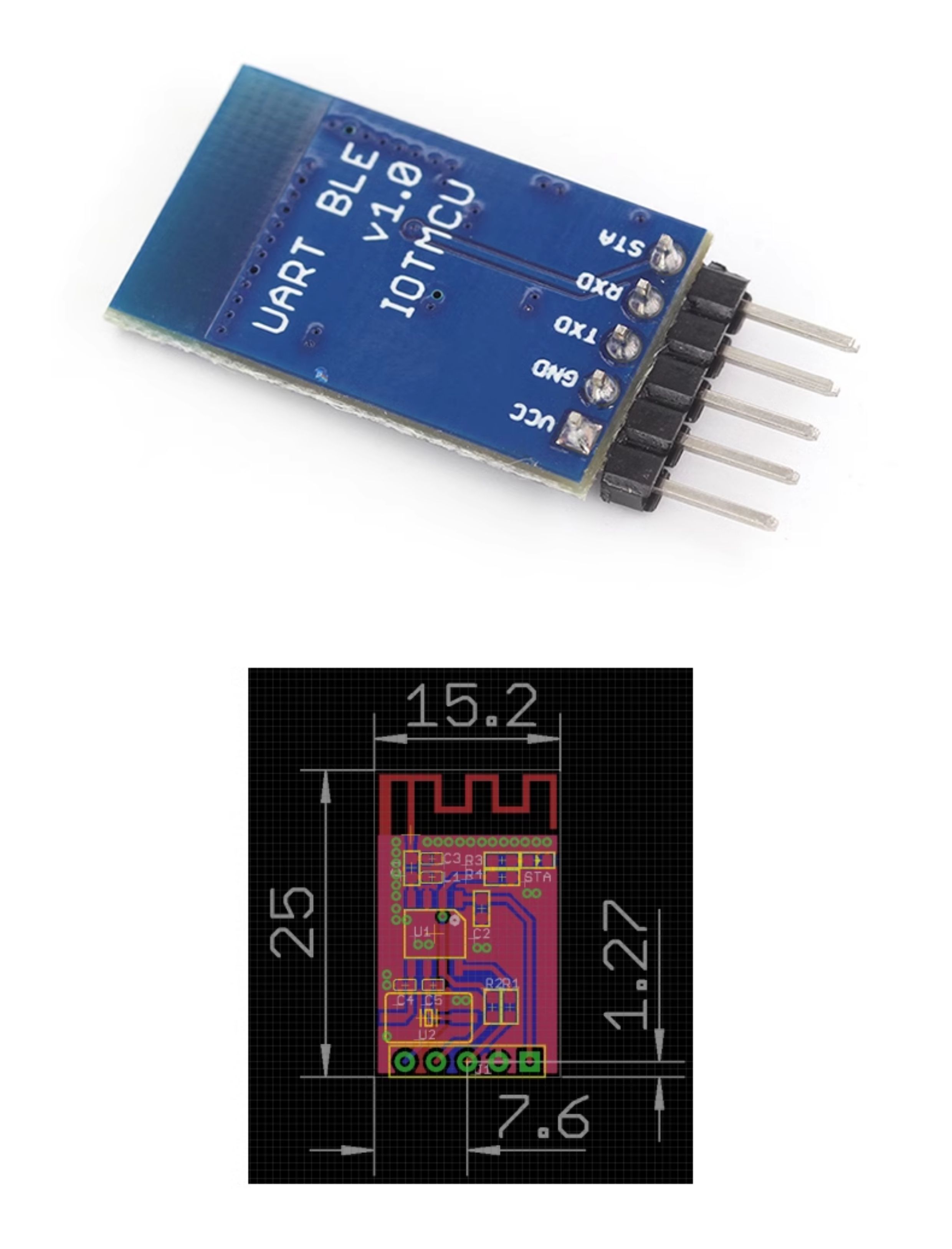 KT6368A蓝牙透传模块串口透传数据通讯模块支持蓝牙5.1BLE/2.1SPP