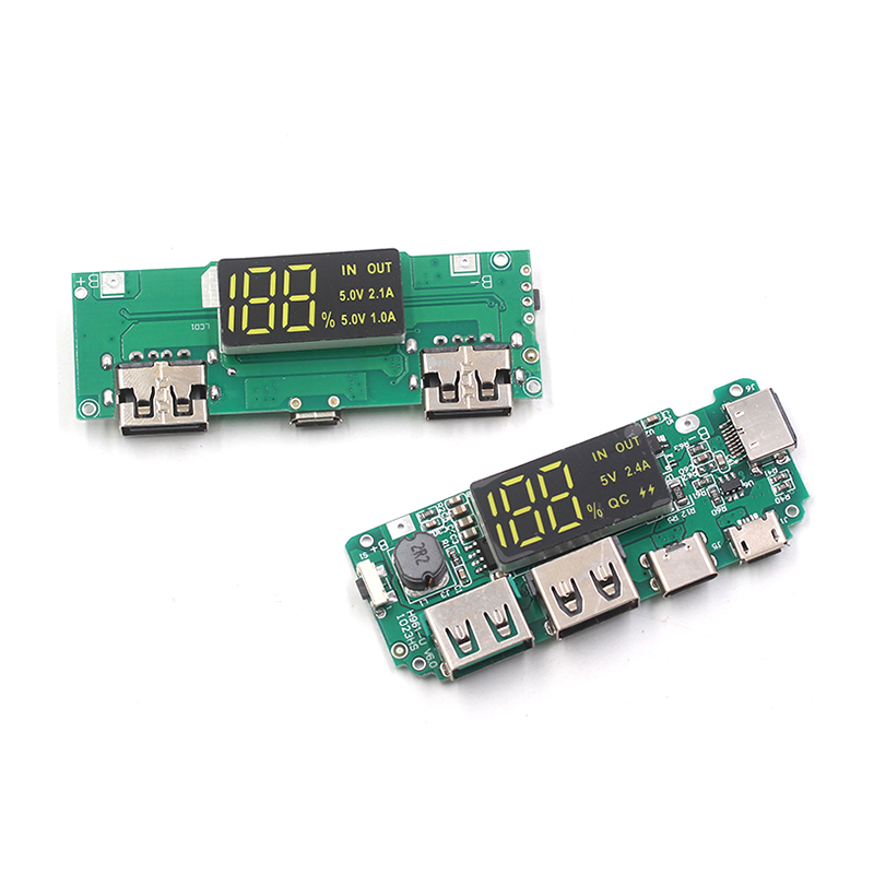 18650锂电池数显充电模块5V2.4A 2A 1A 双USB输出 带显示升压模块 TEJIATE/特加特